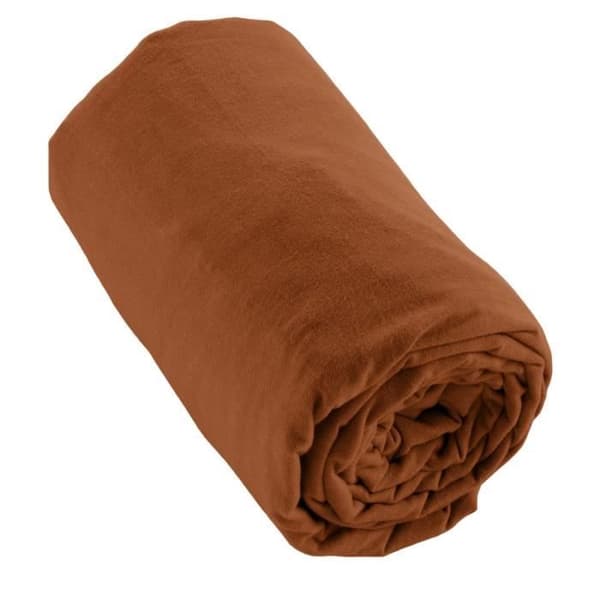 Drap housse flanell 100% bomull 90 x 190 cm CANDICE färg Tomette