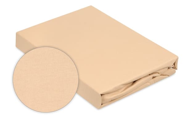 Jerseylagen PREMIUM med elastik 90x190, 90x200x30, mørk beige_16, MATEX