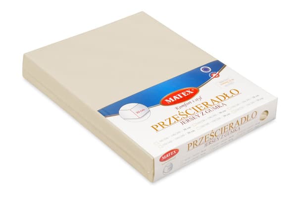Jerseylagen PREMIUM med elastik 180x190, 180x200x30, ecru_02, MATEX