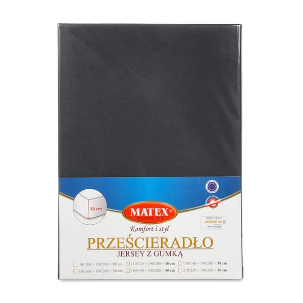 PREMIUM jerseyarkki elastisella 180x190, 180x200x30, grafiitti_45, MATEX