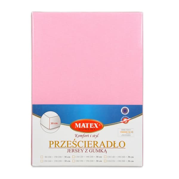 Jerseylagen PREMIUM med elastik 190x210, 200x220x30, pink_10, MATEX