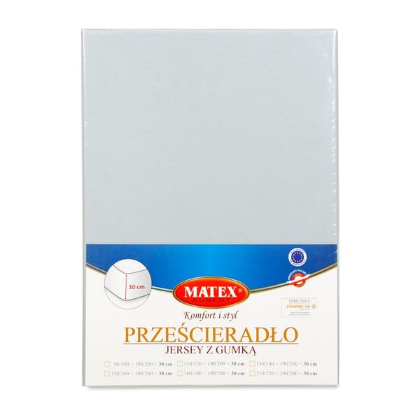 Jerseylakan PREMIUM med resår 190x210, 200x220x30, grey_42, MATEX