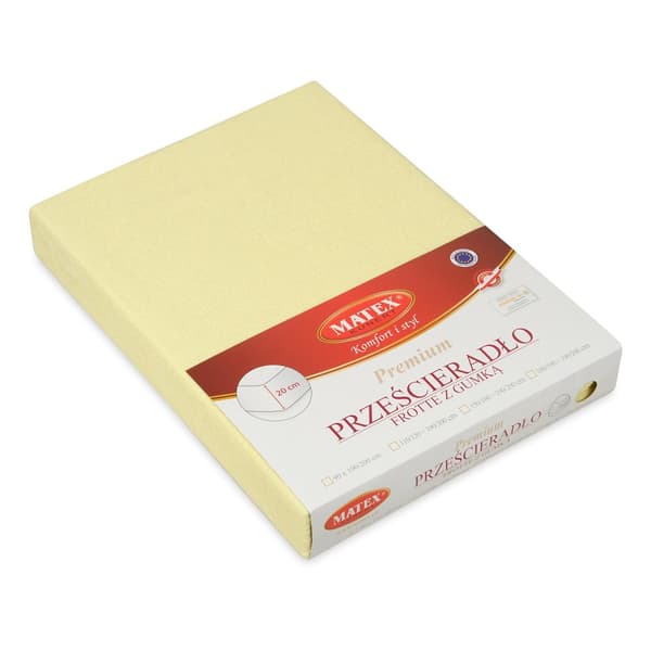 TERRY PREMIUM lakan med resår 110x190, 120x200x20, cream_03, MATEX