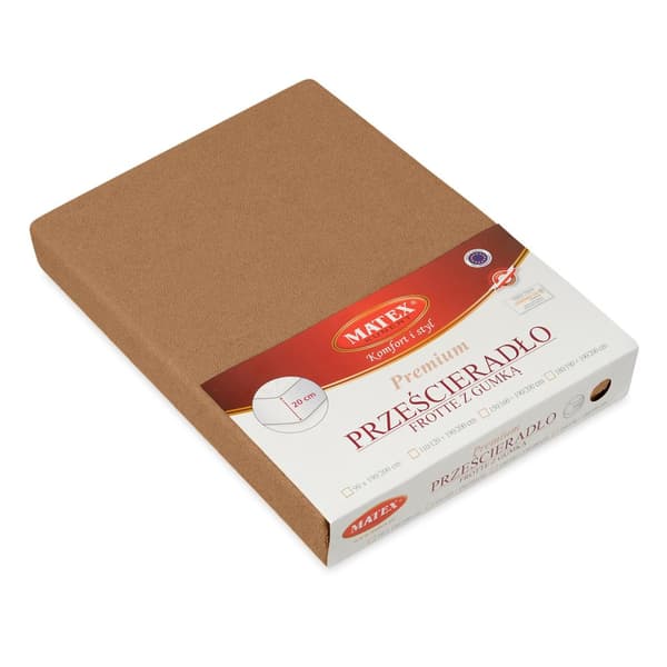 FROTTE PREMIUM lagen med elastik 110x190, 120x200x20 lysebrun_17 MATEX