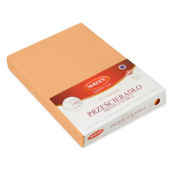 TERRY PREMIUM lagen med elastik 130x190, 140x200x20, orange_08, MATEX