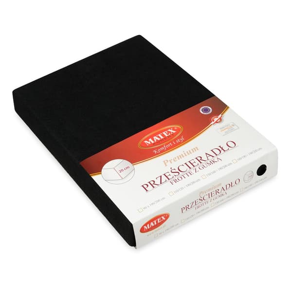FROTTE PREMIUM lakan 180x190, 180x200x20, black_48, MATEX