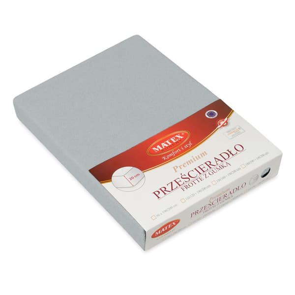 TERRY PREMIUM lakan med resår 190x210, 200x220x20, grey_42, MATEX