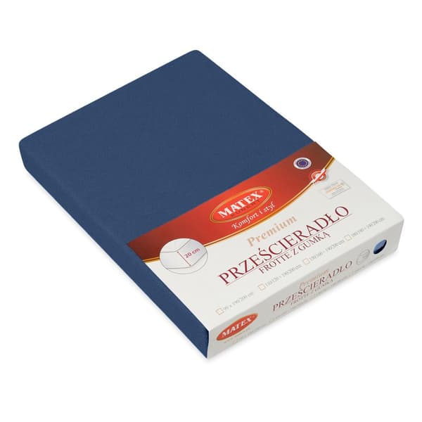 TERRY PREMIUM -arkki joustavalla 190x210, 200x220x20, navy_47, MATEX