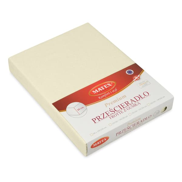 TERRY PREMIUM -arkki joustavalla 90x200, 100x200x20, ecru_02, MATEX