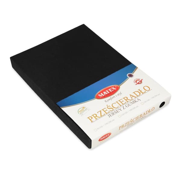 Jerseylakan PREMIUM med resår 110x190, 120x200x20, black_48, MATEX