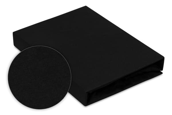 Jerseylakan PREMIUM med resår 110x190, 120x200x20, black_48, MATEX