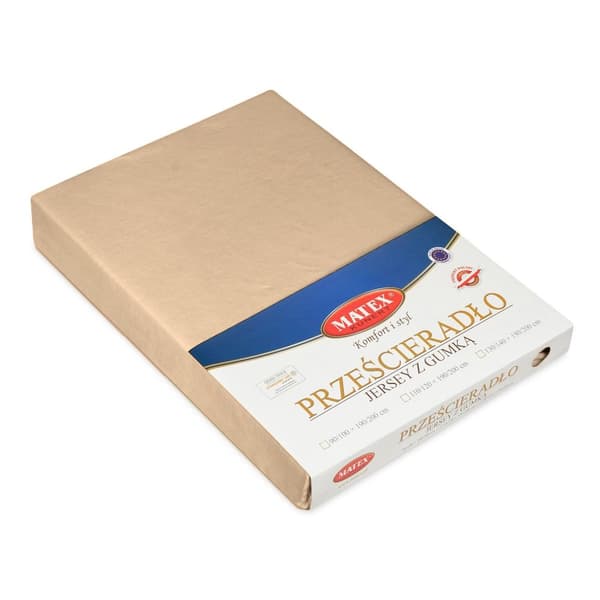 Jerseylakan PREMIUM med resår 180x190, 180x200x20 mörkbeige_16 MATEX
