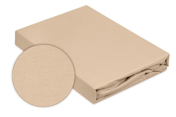 Jerseylakan PREMIUM med resår 180x190, 180x200x20 mörkbeige_16 MATEX