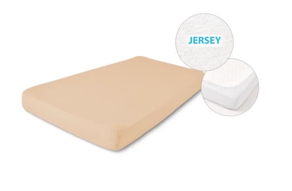 Jerseylakan PREMIUM med resår 180x190, 180x200x20 mörkbeige_16 MATEX