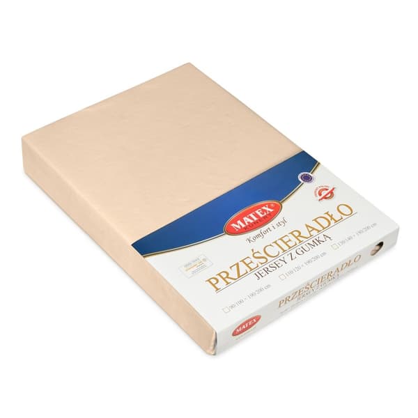 Jerseylakan PREMIUM med resår 190x210, 200x220x20, beige_15, MATEX