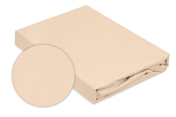 Jerseylakan PREMIUM med resår 190x210, 200x220x20, beige_15, MATEX