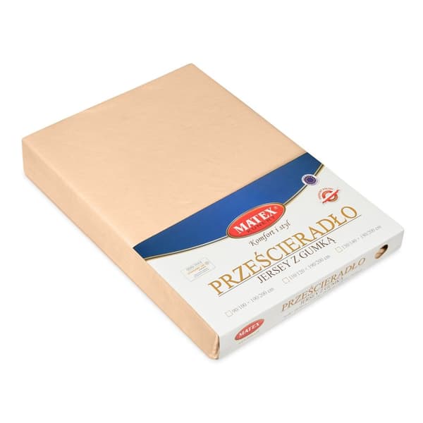 Jerseylakan PREMIUM med resår 190x210, 200x220x20 mörkbeige_16 MATEX