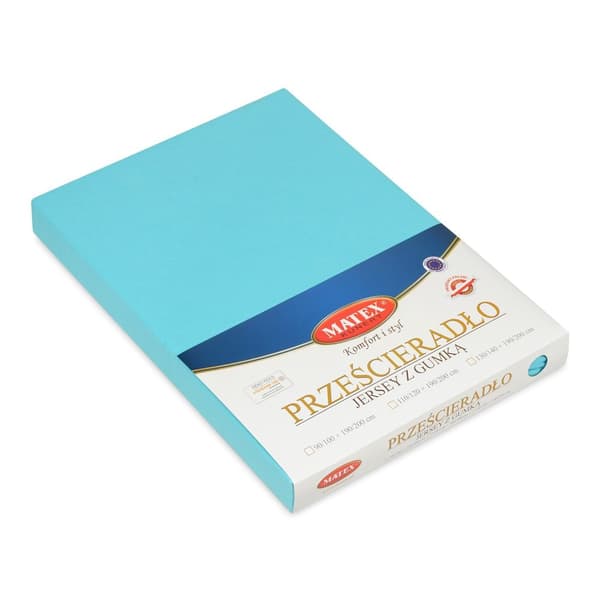 Jerseylakan PREMIUM med resår 190x210, 200x220x20, turquoise_31, MATEX