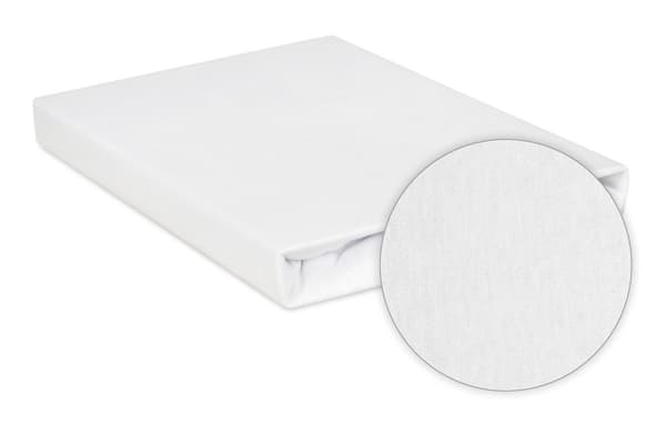 Jerseylakan PREMIUM med resår 90x200, 100x200x20, vit_01, MATEX