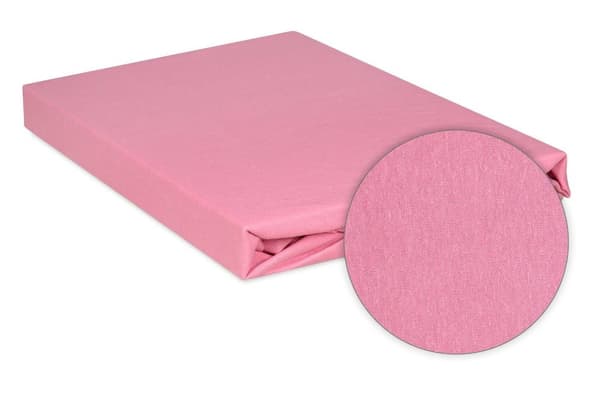 PREMIUM jerseylakana kuminauhalla 90x200, 100x200x20, pink_10, MATEX