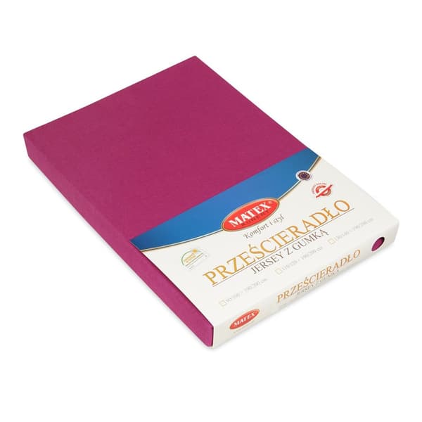 Jerseylakan PREMIUM med resår 90x200, 100x200x20, amaranth_11, MATEX