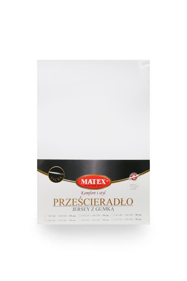 Jerseylakan med lycra 150/x190, 160x200x30 vit MATEX