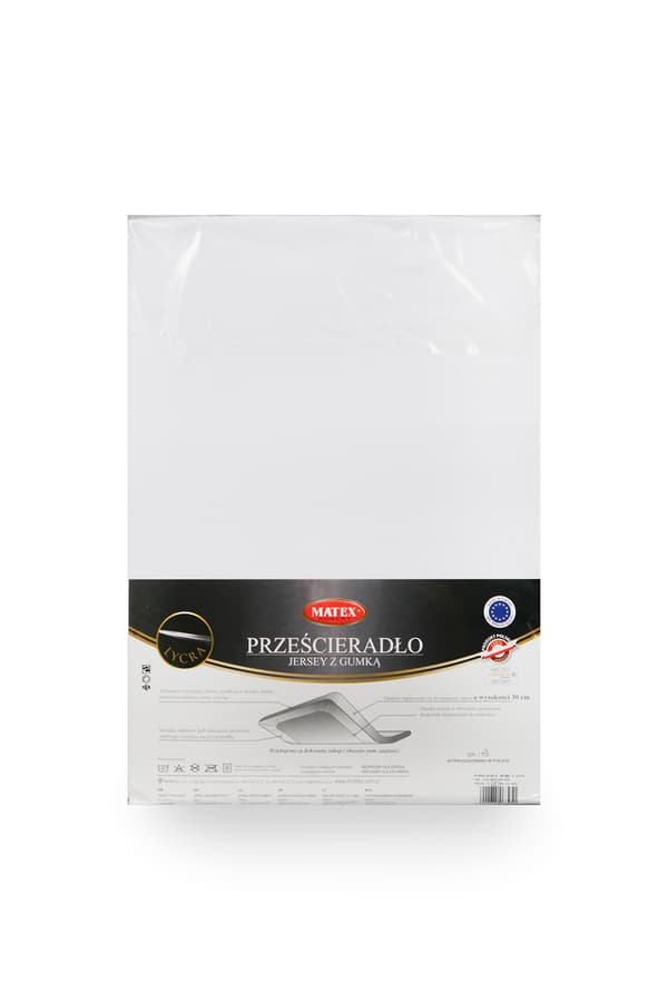 Jerseylakan med lycra 150/x190, 160x200x30 vit MATEX