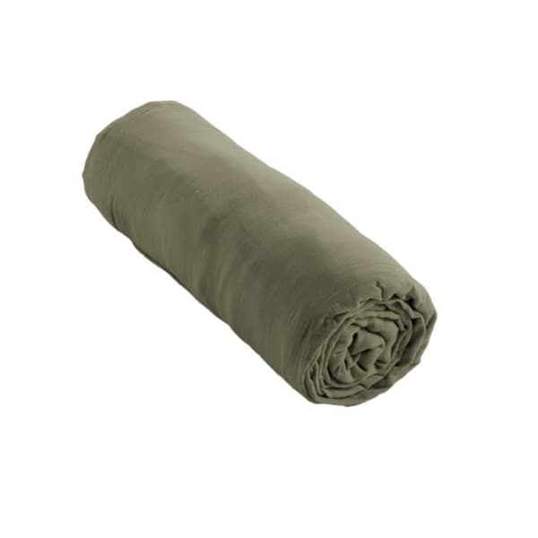 Drap housse Gaze av Bomull 160 x 200 cm GAIA färg Romarin