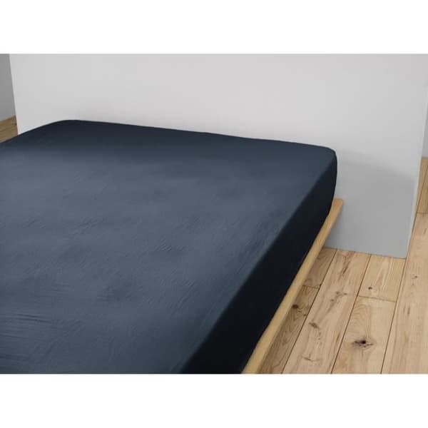 Drap housse Gaze de Coton 160 x 200 cm GAIA färg Minuit