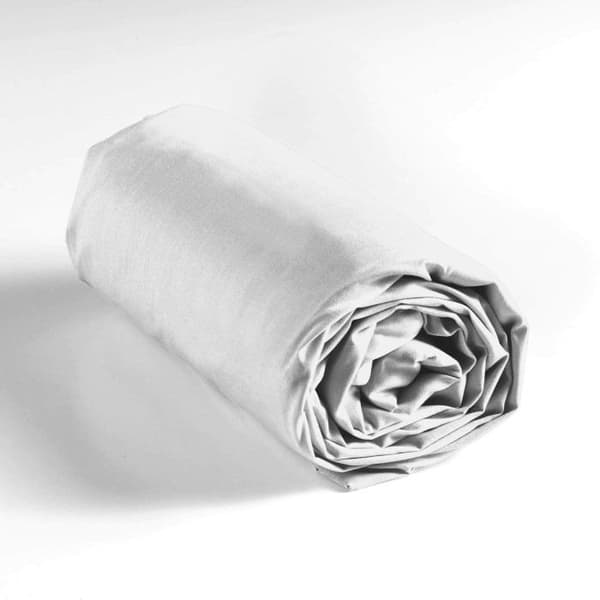 Drap Housse - LINA - 160x200 cm - Vit - 57 Trådar - Naturlig Bomull