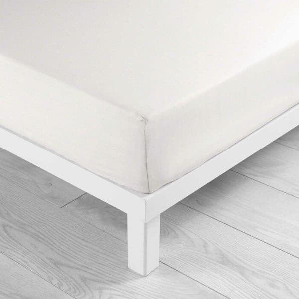 Drap Housse - LINA - 160x200 cm - Vit - 57 Trådar - Naturlig Bomull
