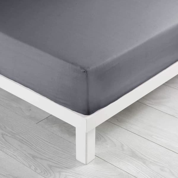 Drap housse - Grand bonnet - 57 trådar - Enfärgad - Grå
