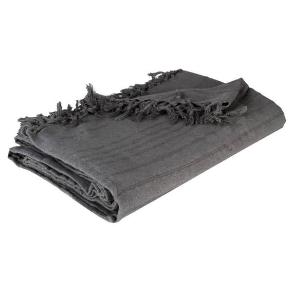 Sängöverkast - ATMOSPHERA - Grå - 160x220 cm - 100% Bomull - Tvättbar