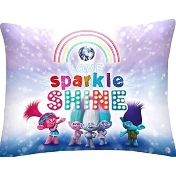 Halantex Trolls Wende-Bettwäsche-Set 2-delat 100% Coton Litterie 140x200 Kuddöverdrag 70x90 Barnsängkläder Täckning Värld...