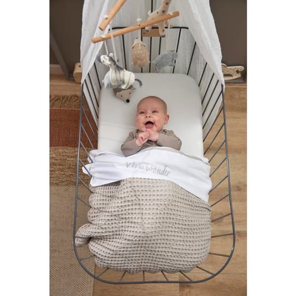 Meyco Baby Uni drachousse co-sleeper - paket med 2 - jersey - vit - 50x90cm