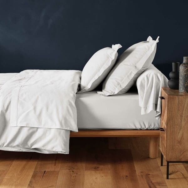 Bäddskydd 90x190 cm - Huvudstycke 30 cm - 100% bomull - Vit