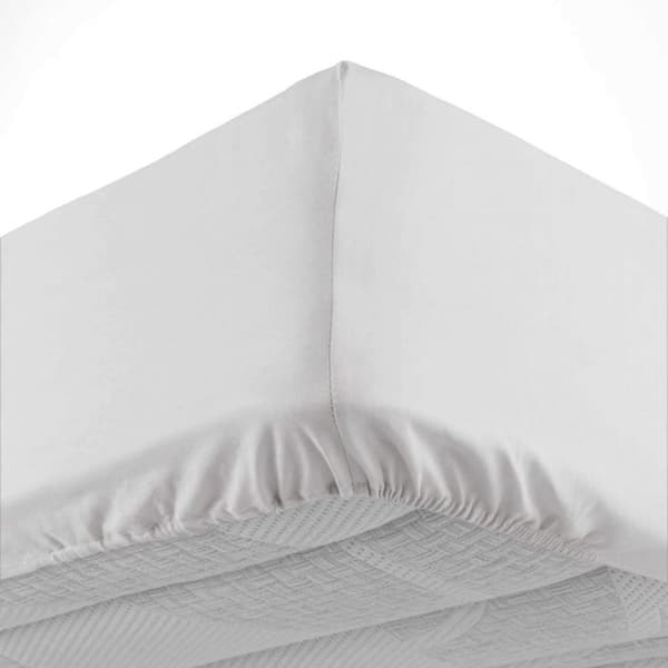 Bäddskydd 90x190 cm - Huvudstycke 30 cm - 100% bomull - Vit