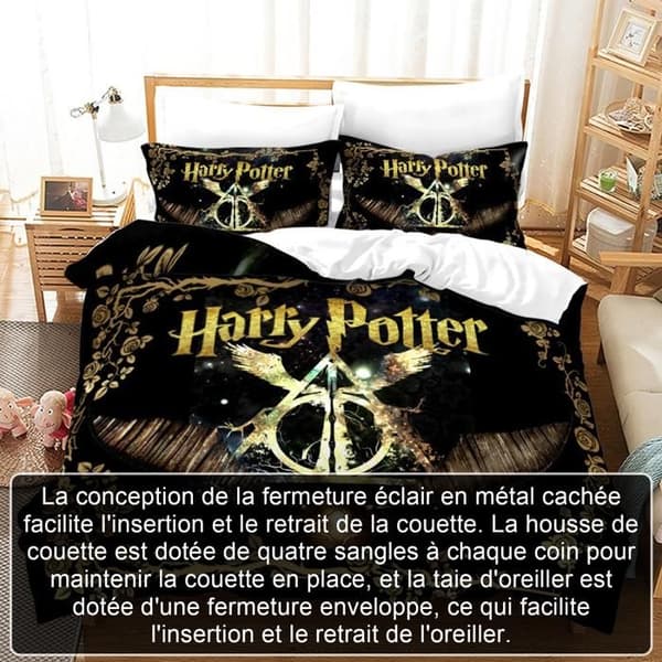 Sängkläder - TD® - Harry Potter - 1 person - 140x200 cm - Flerfärgad