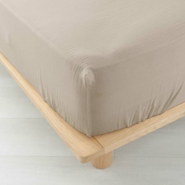 Drap hus 2 personer 160 x 200 cm dubbelgaze bomull 57 trådar Angelia Sand