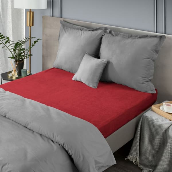 Påsyet frottélagen 180x200 Design91 rød