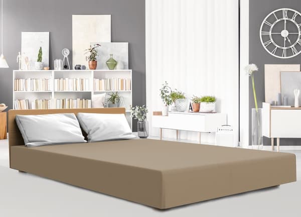 Jersey pasform med elastan 200x220 Darymex brun