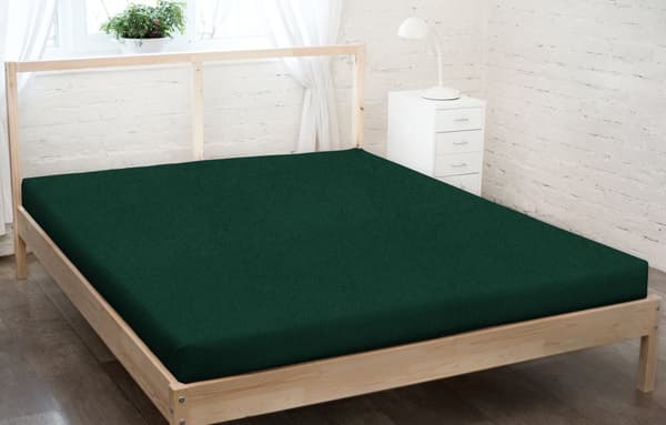 Istuva froteelakana 90x200 tummanvihreä PAKSUT