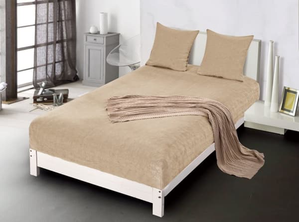 Påsyet fleecelagen BAMSE 160x200 beige