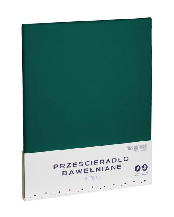 Enkelt bomullslakan 200x220 flaskgrön