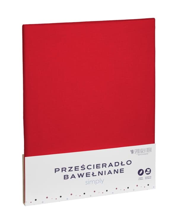Enkelt bomullslakan 140x200 röd
