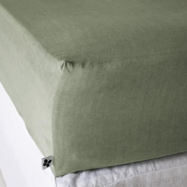 Drap housse "Lysandre" alla dimensioner "Lyocel" Fjärilseffekten - Lysandre Thym - 180 x 200 cm med 30 cm sängkappa - Lysandre Thym