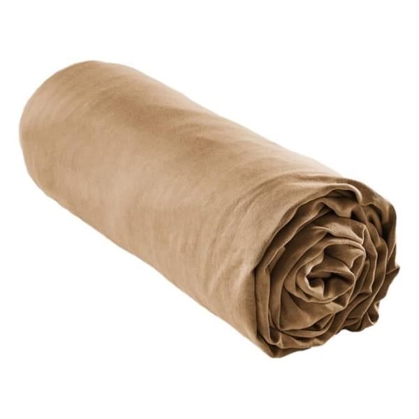Drap housse "Lysandre" alla dimensioner "Lyocel" Papillon-effekt - Lysandre Camel - 160 x 200 cm med ett djup på 30 cm - Lysandre Camel