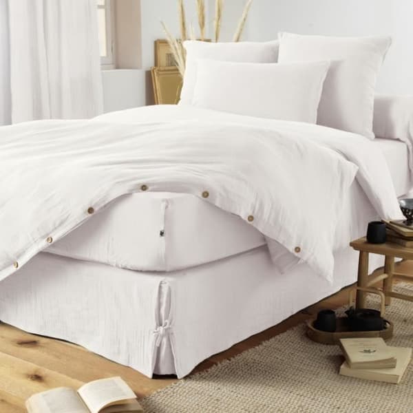Drap housse "Gaïa" alla dimensioner "Gaze de Coton" - Gaïa Chantilly - 90 x 200 cm med 30 cm fack - Gaïa Chantilly