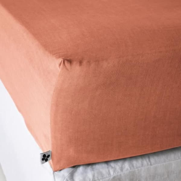 Drap housse "Lysandre" alla dimensioner "Lyocel" Efekt Papillon - Lysandre Terracotta - 160 x 200 cm bonn 30 cm - Lysandre T