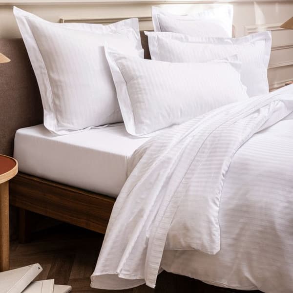 Drap Plat "Prestige" 100% Slinky Kammad med fina ränder / 120 trådar /cm² Ren Bomull - - 270 x 300 cm för King size säng